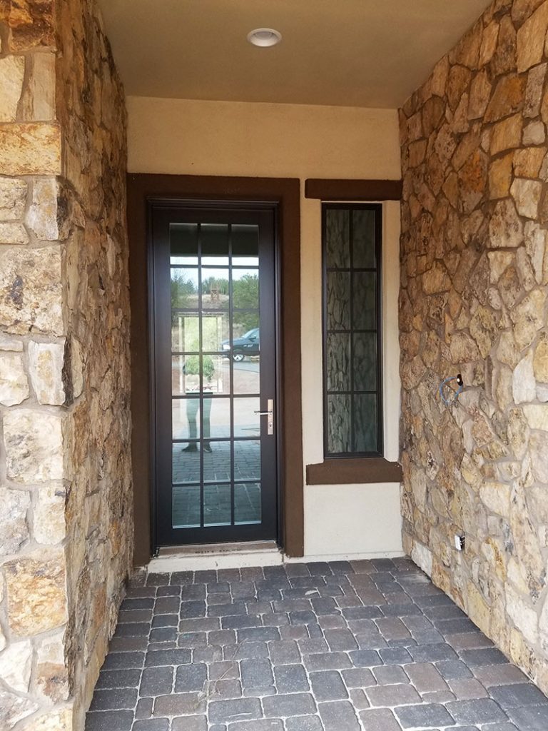 Custom Stone & Wood Entryway